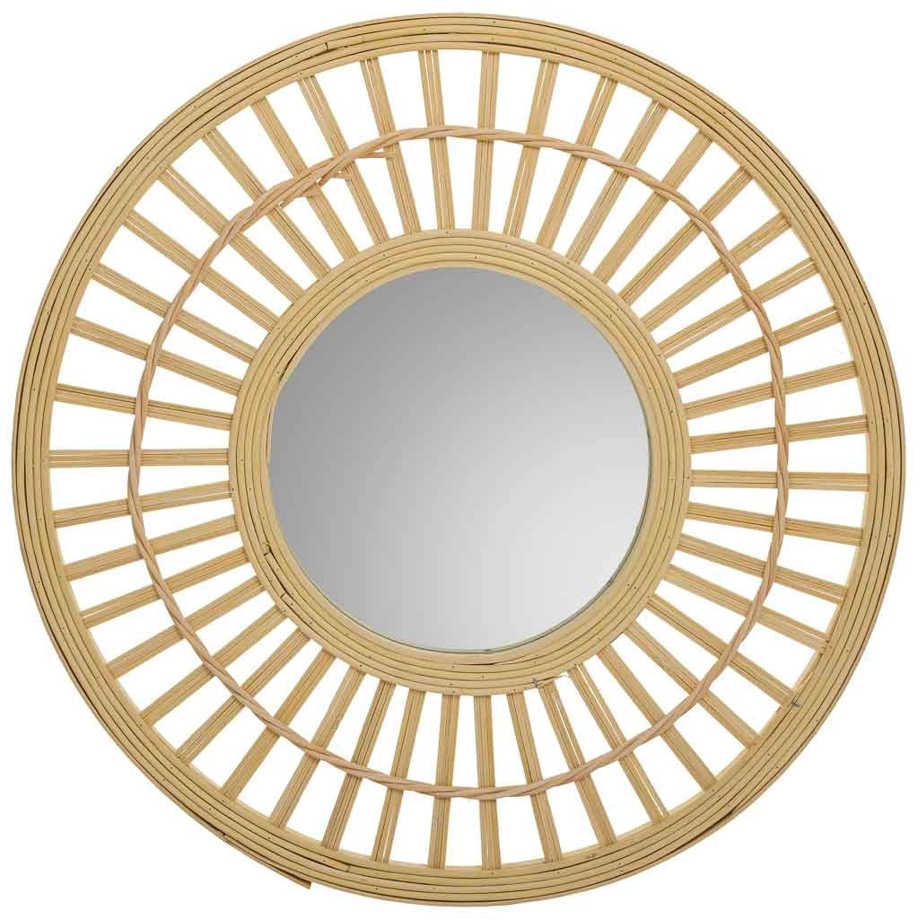 Specchio in bambù marrone d46,5x2h