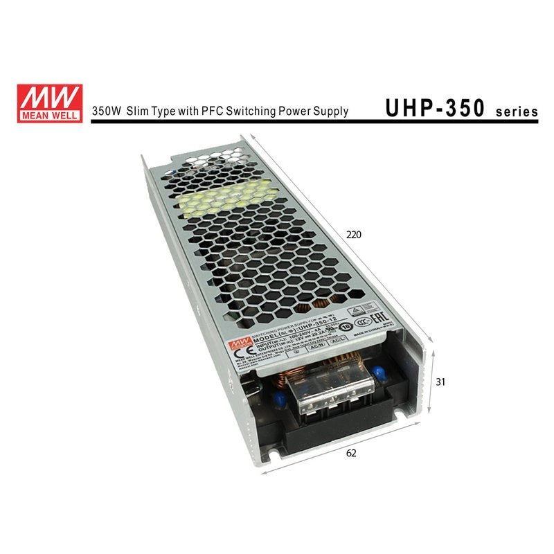 Alimentatore MW MEAN WELL CV 12V 350W 29,2A Senza Ventola UHP-350-12 Trasformatore Da AC 220V A DC 12V Per Luci Led Interno