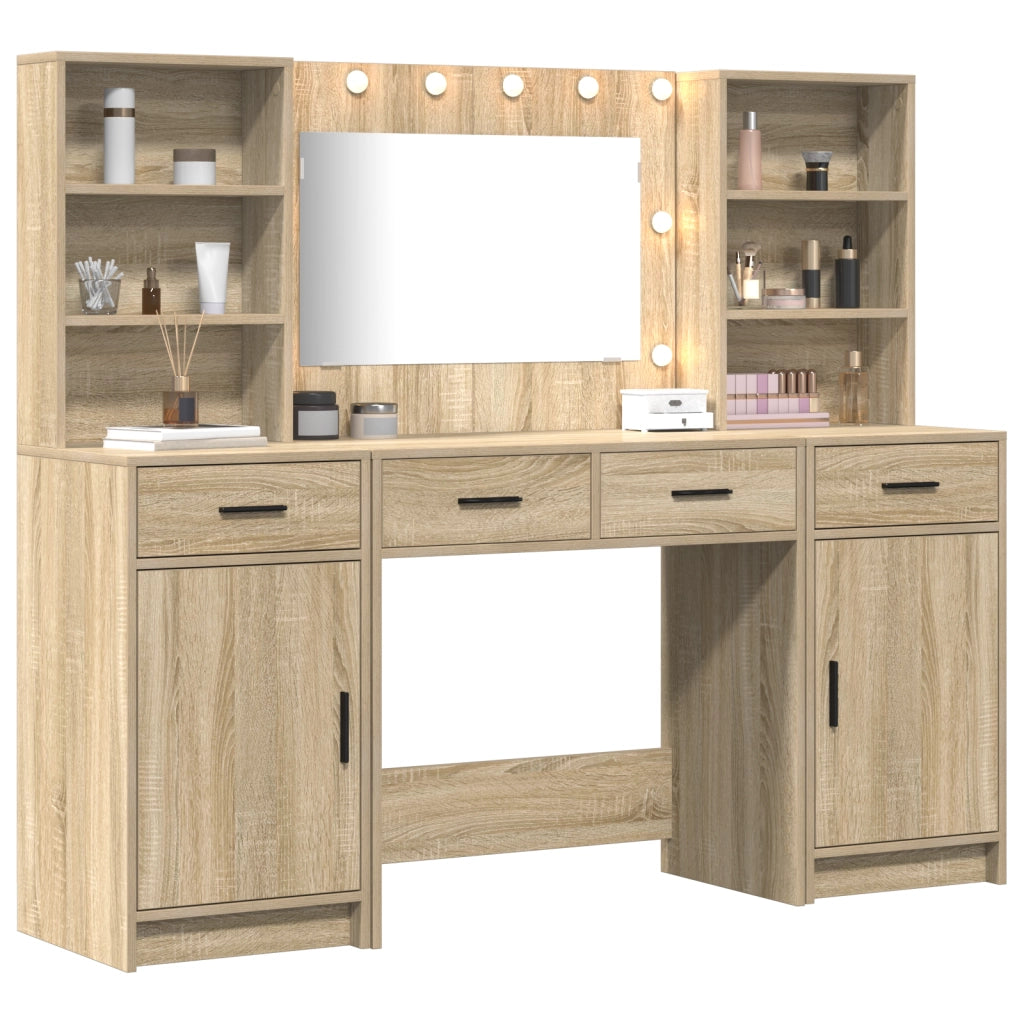 Set ComÃ² 3 Pezzi  in Legno Ingegnerizzato Rovere Sonoma