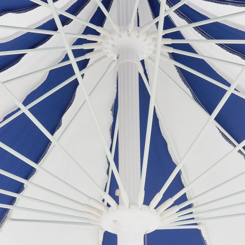 Ombrellone da giardino in tessuto poliestere blu con palo in alluminio blu e bianco ⌀ 245 cm Elegante e moderno