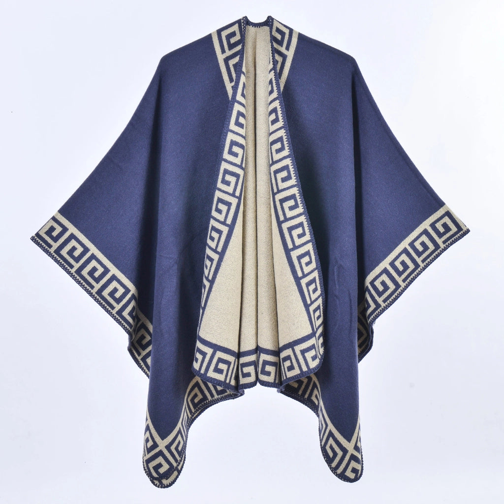 Nuova sciarpa/scialle da donna double-face in cashmere, stile retr¨°, spessa, con spacco.