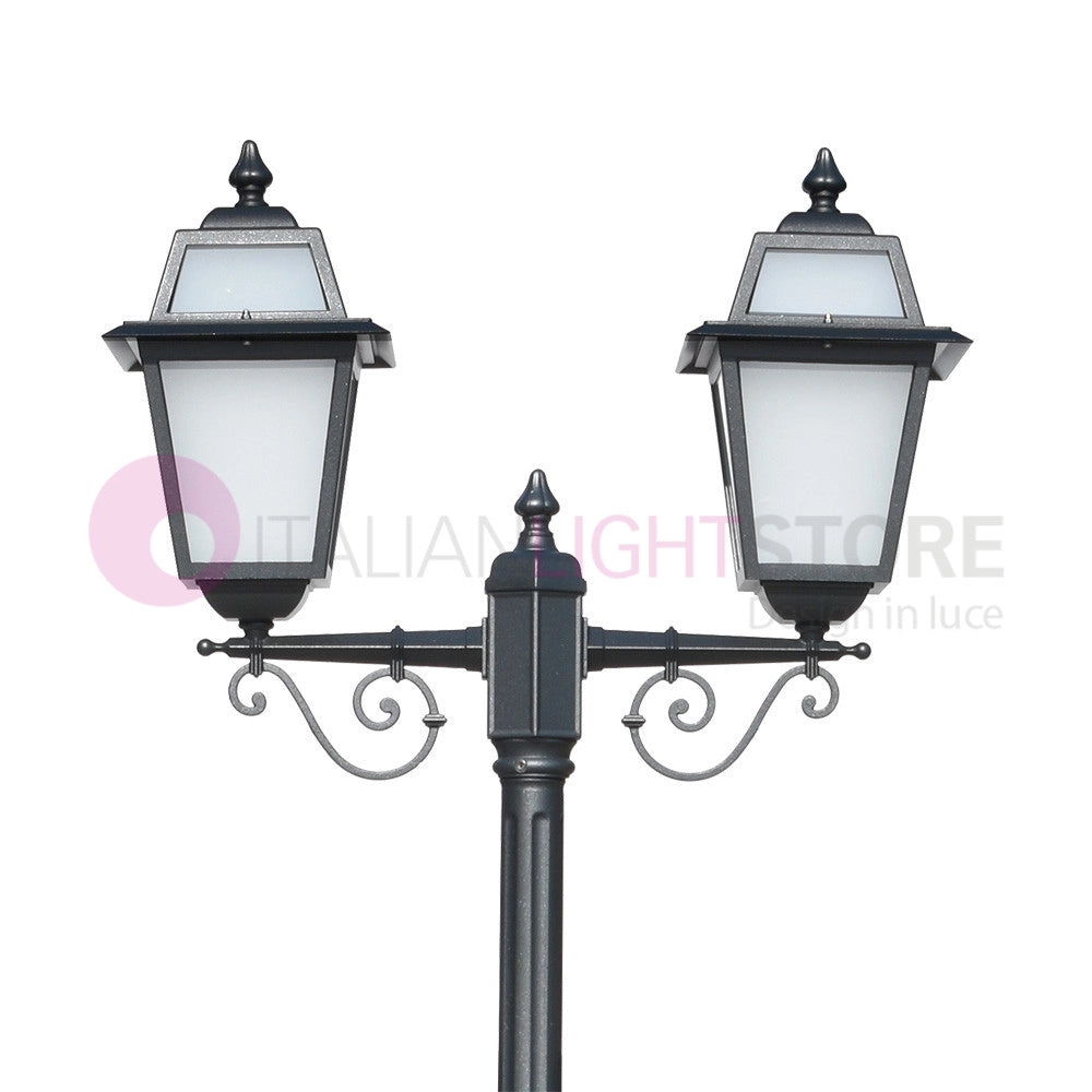 ARTEMIDE ANTRACITE Lampione h. 249 a 2 luci per Esterno Classico Lanterne Quadrate