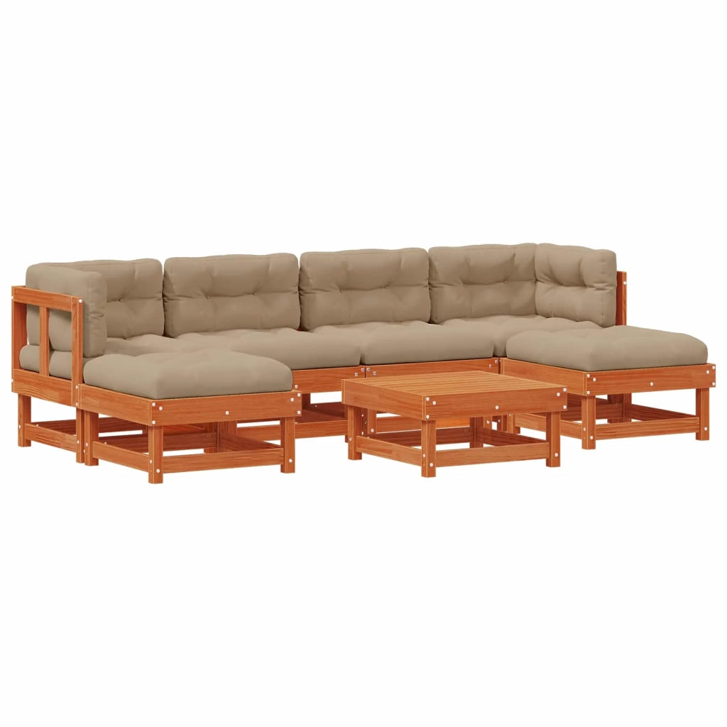 Set Lounge da Giardino 7 pcs Marrone Cerato
