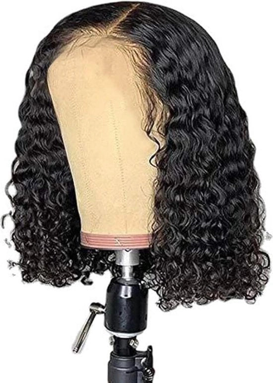 Pruika 150% di densità per capelli folti - Bob corto 14 pollici 300g capelli umani criniti senza adesivo per donne con capelli neri