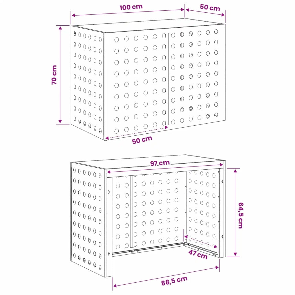 Copertura per condizionatore d'aria Argento 100 x 50 x 70 cm 8014133