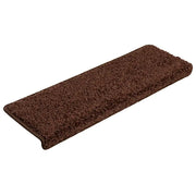 Tappetini per scale 30 pz 65x21x4 cm Marrone Bordo rettangolare 3365828