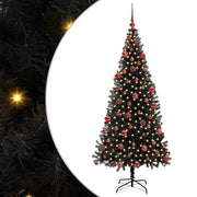 Albero di Natale con 300 LED con supporto-Luci decorative natalizie Nero 180 cm PVC 898102