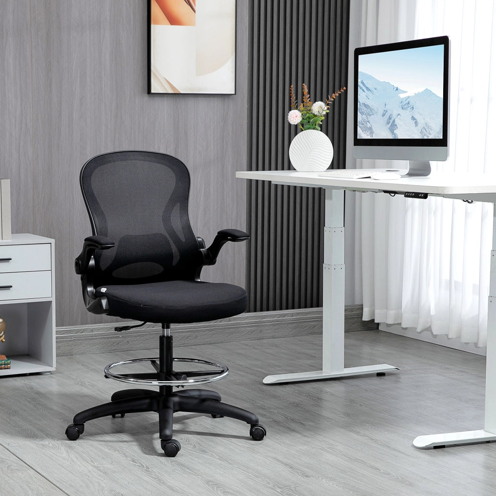 Sedia da ufficio con schienale regolabile ¨C zephmum ¨C nero, 59x65x102-122 cm