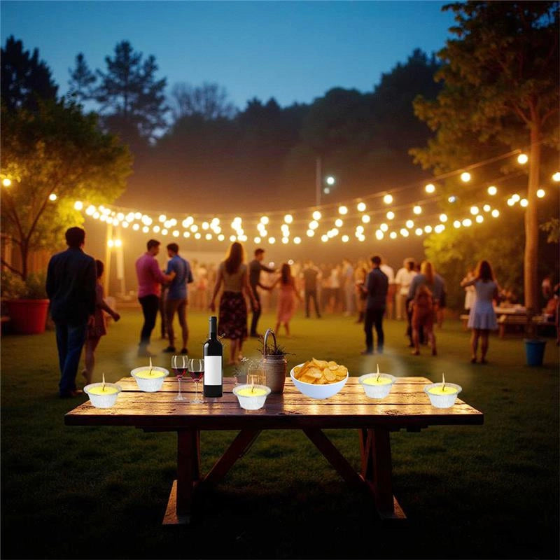 SET 4 CANDELE ALLA CITRONELLA BASE IN ALLUMINIO PER USO ESTERNO CON SPAGO DURATA +10H