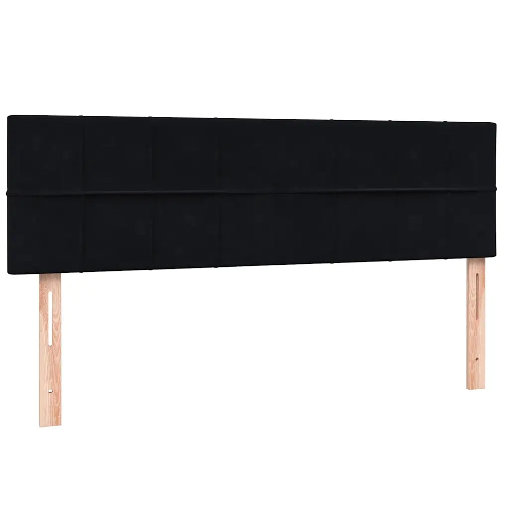 Giroletto a Molle con Materasso Nero 160x210 cm in Velluto
