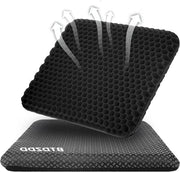 Cuscino di sostegno per seduta biliardo a doppia imbottitura con fodera antiscivolo - Cuscino respirante per sedile di ufficio (nero 43 cm x 39 cm x 4 cm)