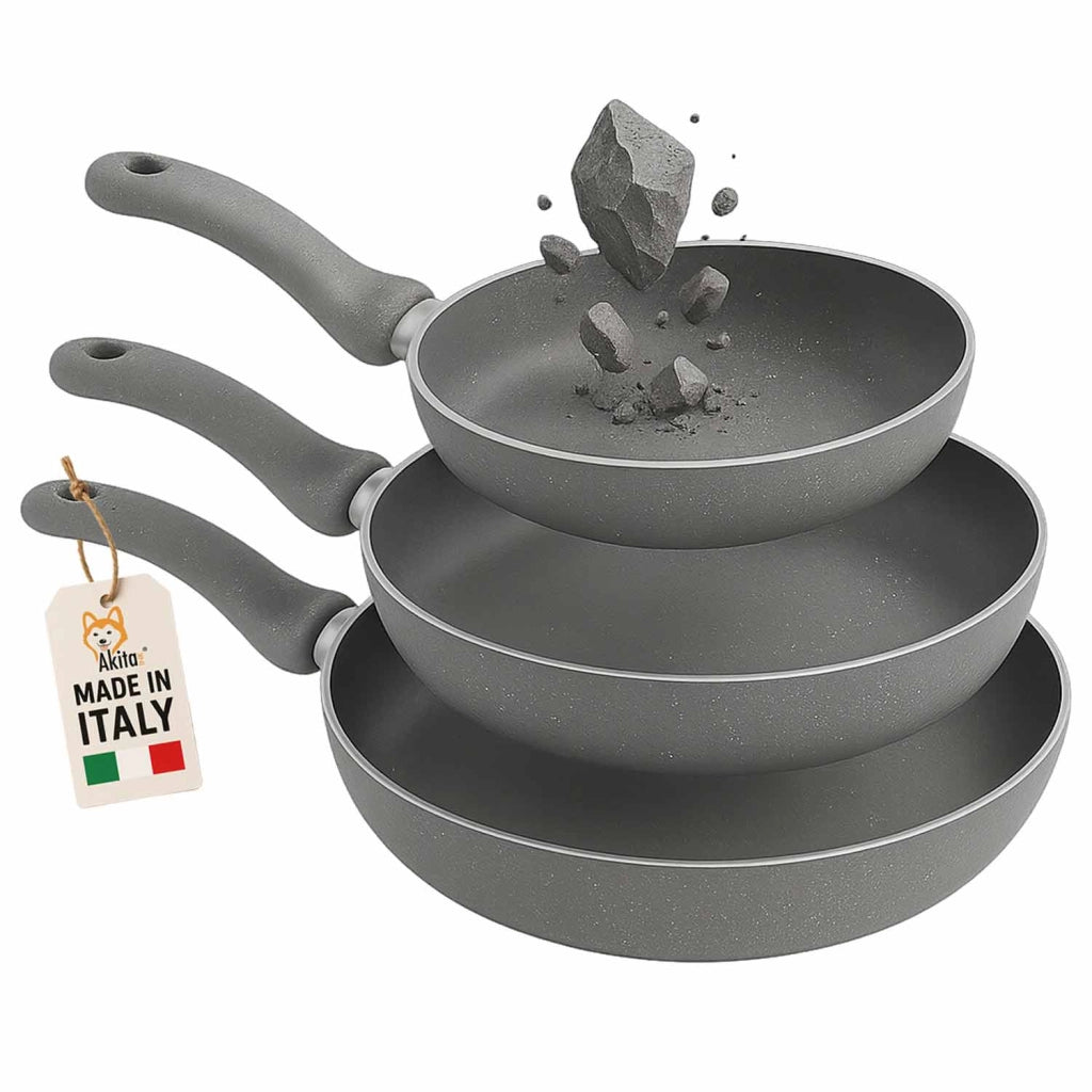Akitaink Set 3 Padelle Primolla Stone Antiaderenti