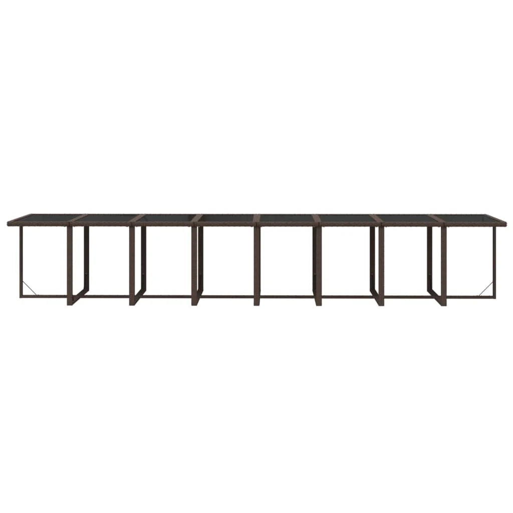 Set da pranzo da giardino mobili da esterno cuscini 17 pz marrone polyrattan 02_0014426