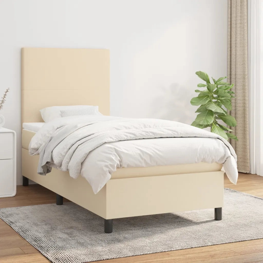 Giroletto a Molle con Materasso Crema 90x190 cm in Tessuto cod mxl 63548