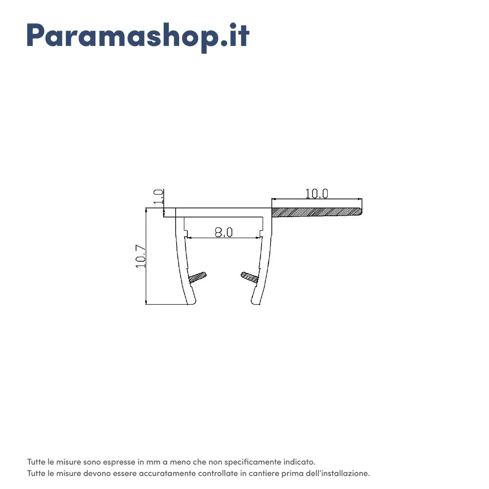Coppia guarnizioni verticali salvagoccia in pvc 200cm vetro 4-6mm baffo 10mm | Damy