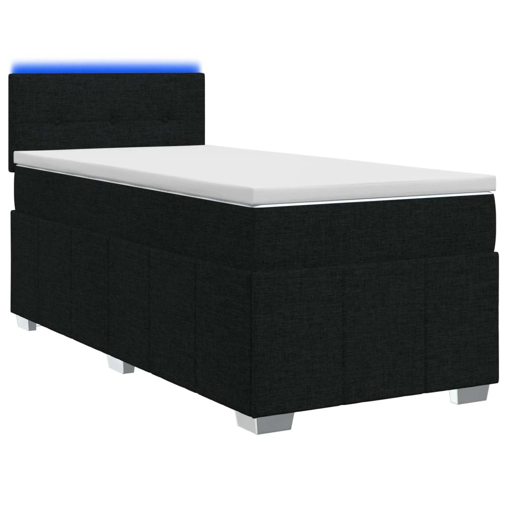 Letto box spring con materasso Nero 90 x 200 cm Tessuto 3452588