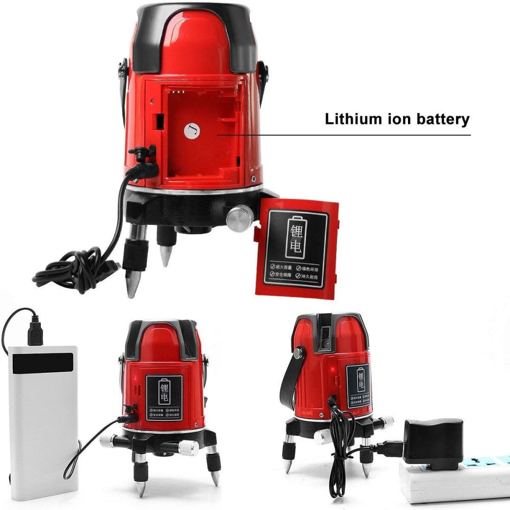 Trade Shop - Livella Laser Tracciatore Autolivellante 360º Rotazione Bolla Digitale 2 Linee -