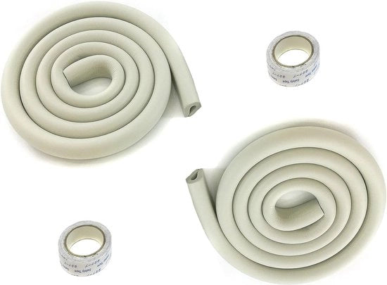 Protezione angolare a forma di U, spessore aumentato, protezione contro gli urti per le superfici di tavolo e mobili, cuscino di assorbimento per bambini, bumper anticollassi, striature, grigio