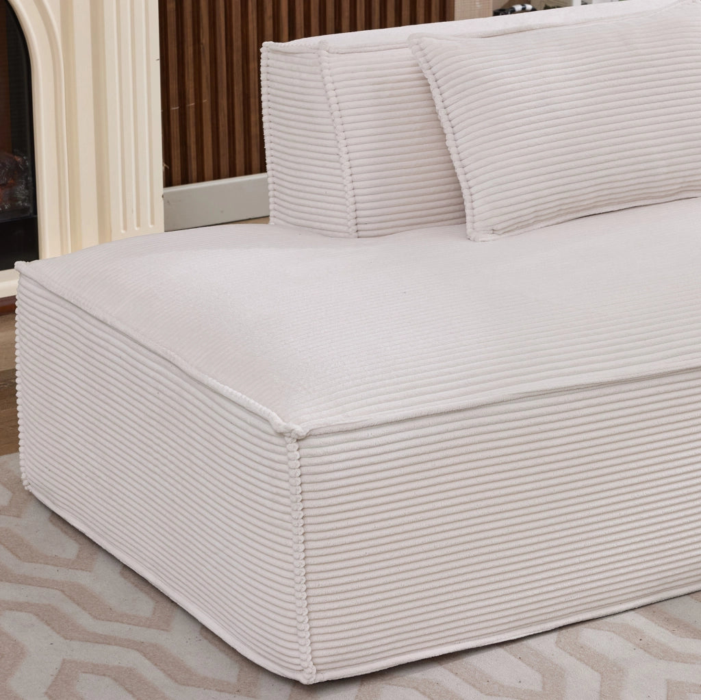 Divano 235 cm imbottito in poliestere beige HOMVRA