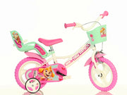 PAW PATROL  12", bicicletta per bambini, adatta a bambini tra i 3 e i 5 anni, per altezza tra 85 e 105 cm, cestino e por