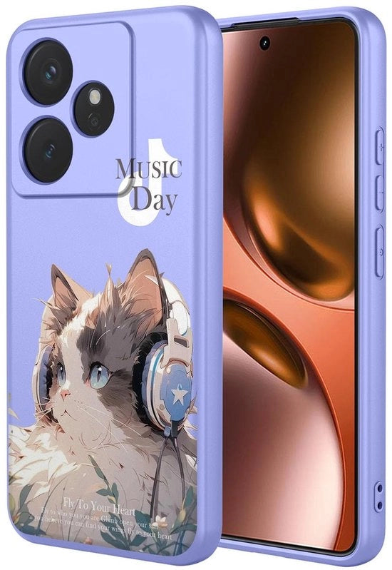 Custodia per smartphone in silicone ultraduratura - resistente allo shock - design elegante - rivestimento TPU morbido - finitura microfibra - compatibile con Realme GT 7 5G - custodia per smartphone