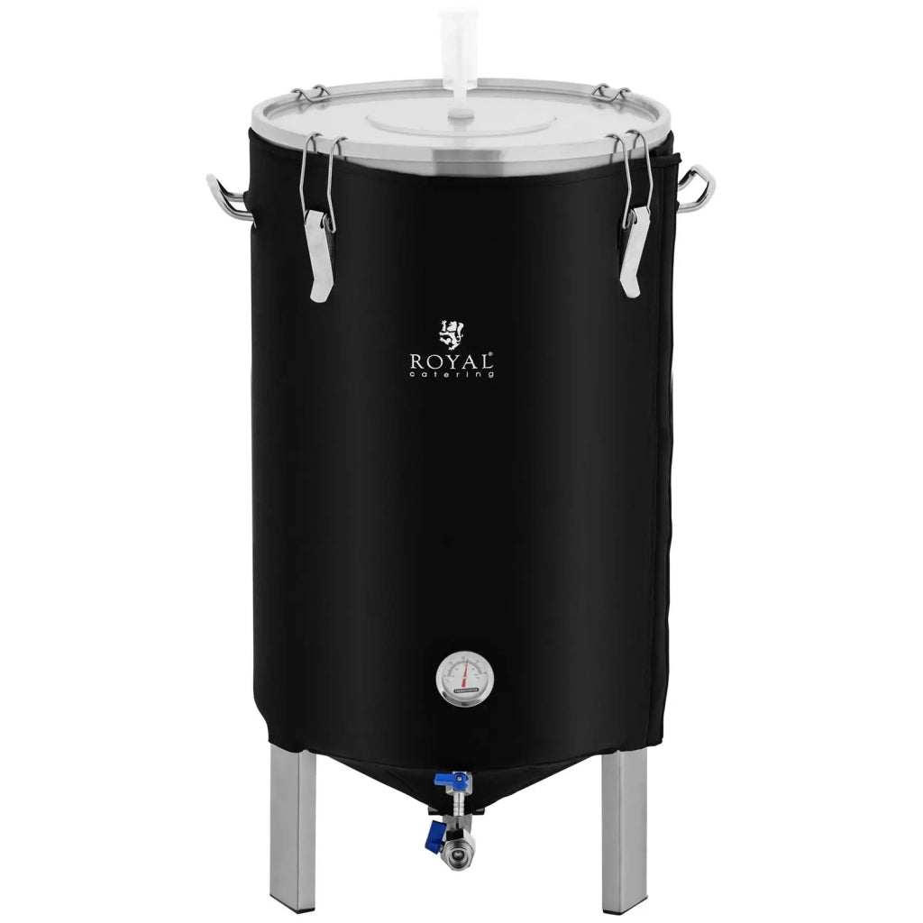Serbatoio di fermentazione in acciaio inox da 70 litri 0-40 °C con manicotto isolante in acciaio inox nero 14_0008828