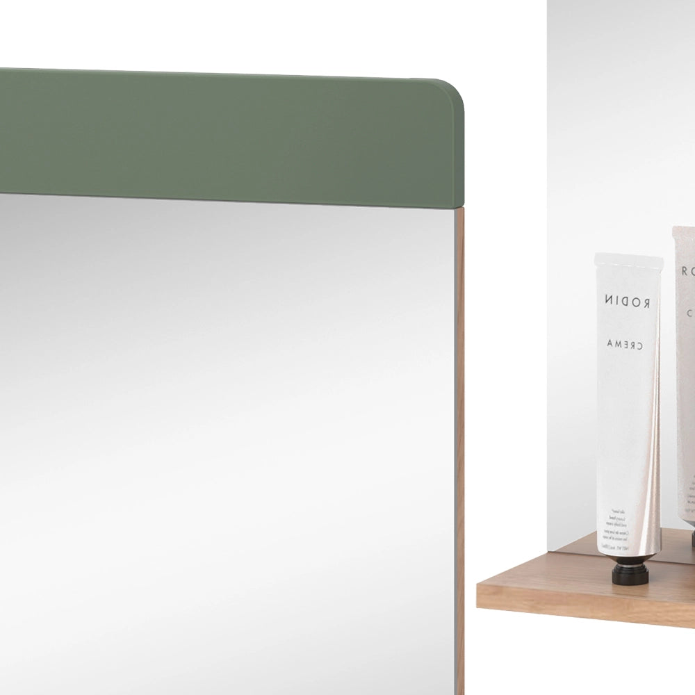 Vicco Specchio da bagno Quercia verde/oro 60 x 62 cm con ripiano