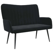 Divano | Divano da soggiorno | Sofa a Due Posti Nero 115 x 61 x 87 cm Velluto