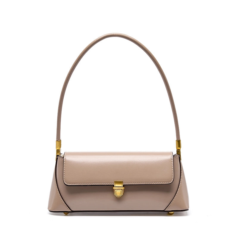 Borsa a mano da donna in vera pelle, colore rosa.