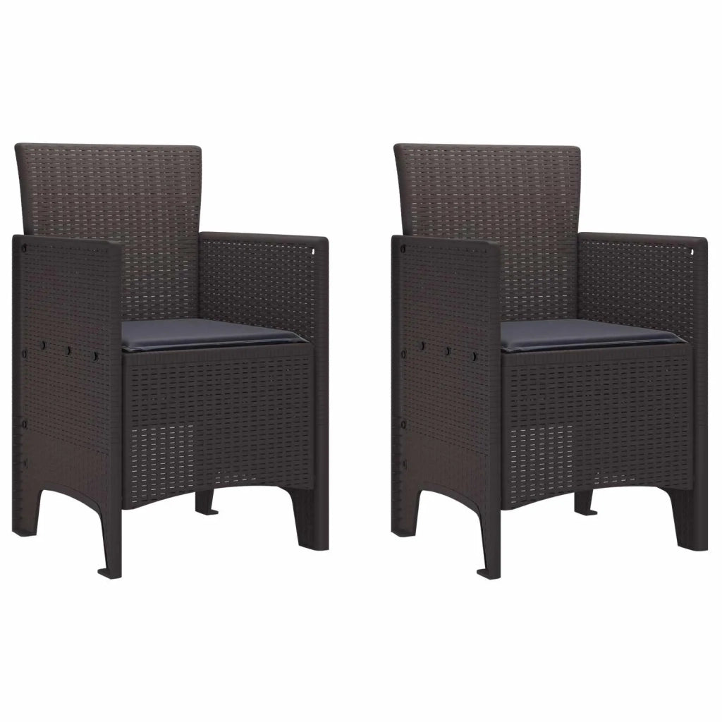 Sedia da Giardino 2 pz | Sedie da Esterno Marrone 53 x 49 x 85 cm Polipropilene