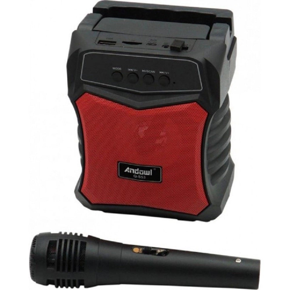 Trade Shop - Altoparlante Bluetooth Portatile Karaoke Con Microfono Cablato Radio 5watt Q-s53 -