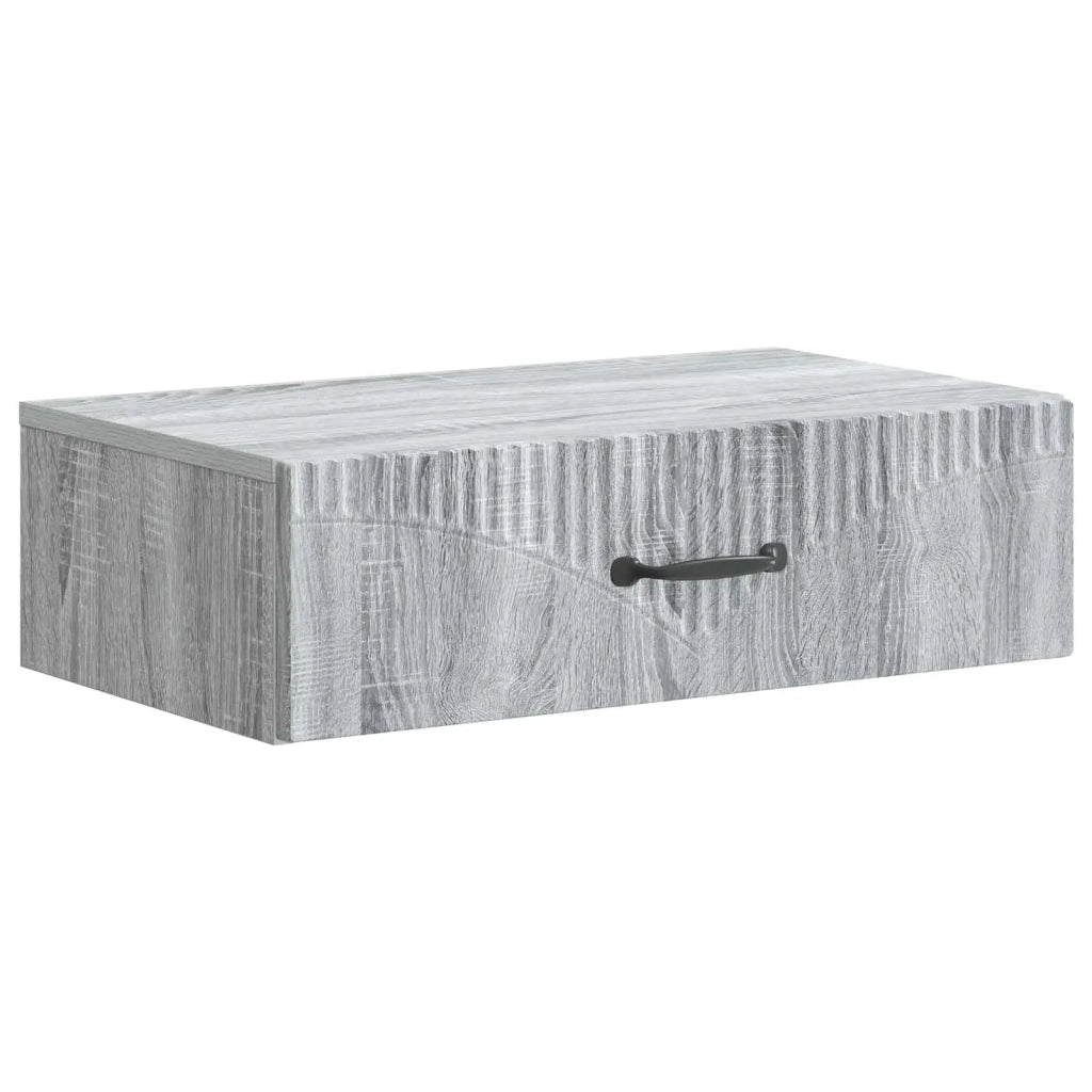 Tavolino da Parete Laterale Grigio Sonoma 59 x 34,5 x 17 cm
