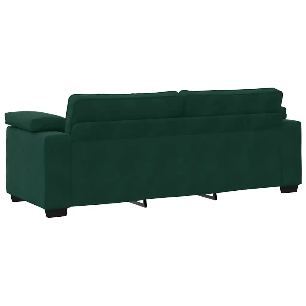 Divano a 3 Posti Verde Scuro 178 cm in Velluto