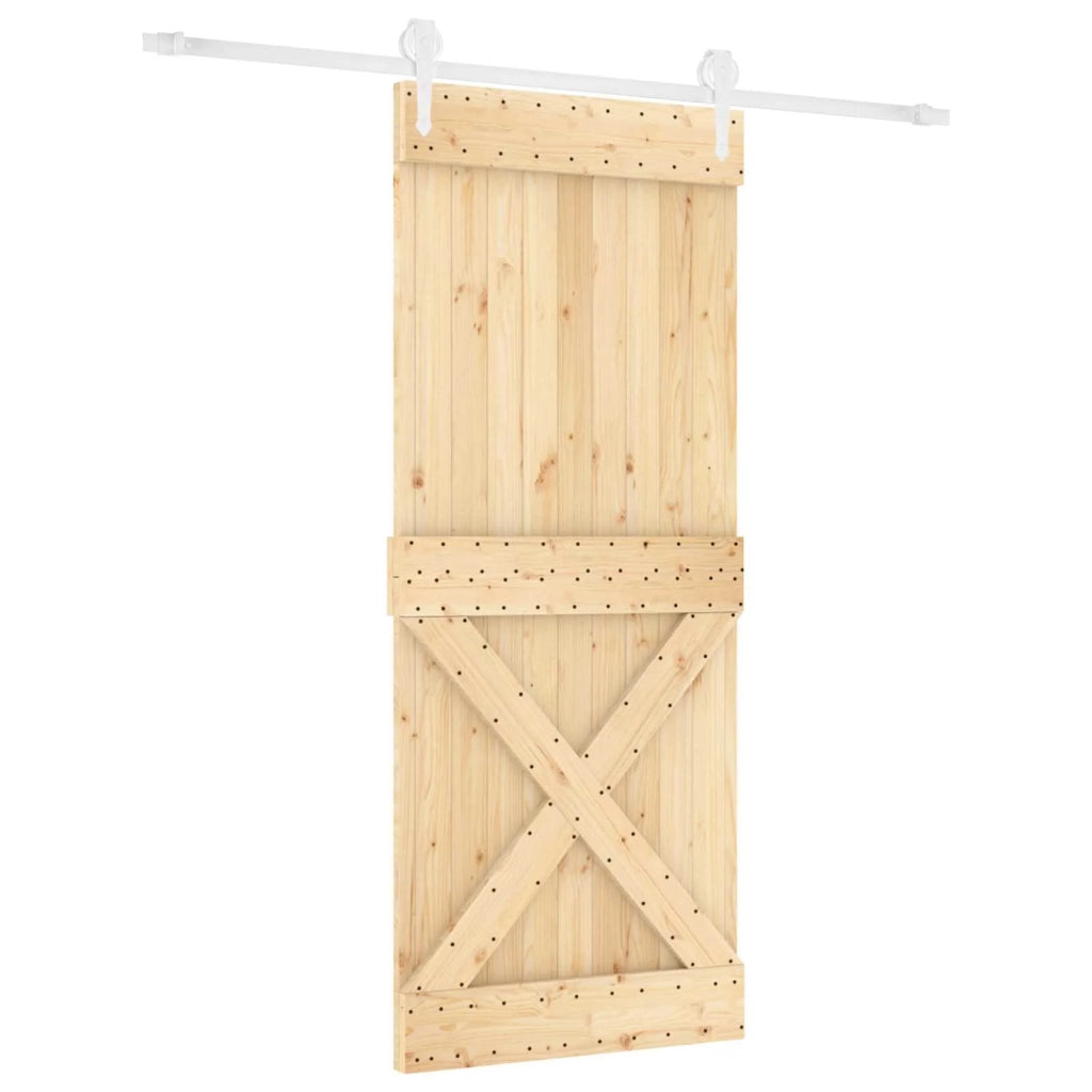 Porta scorrevole Naturale e Bianco 85 x 210 cm 3445190
