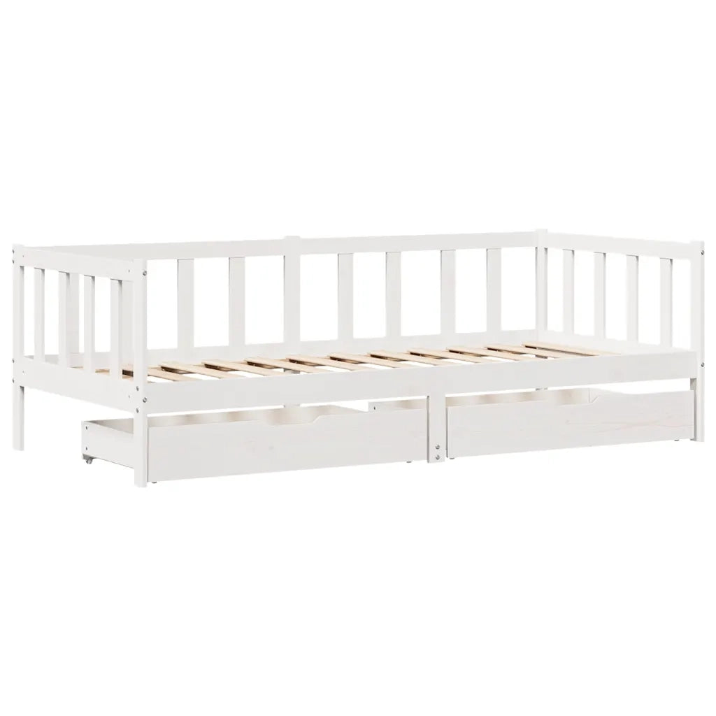 vidaXL Dormeuse con Cassetti Bianca 80x200 cm Legno Massello di Pino
