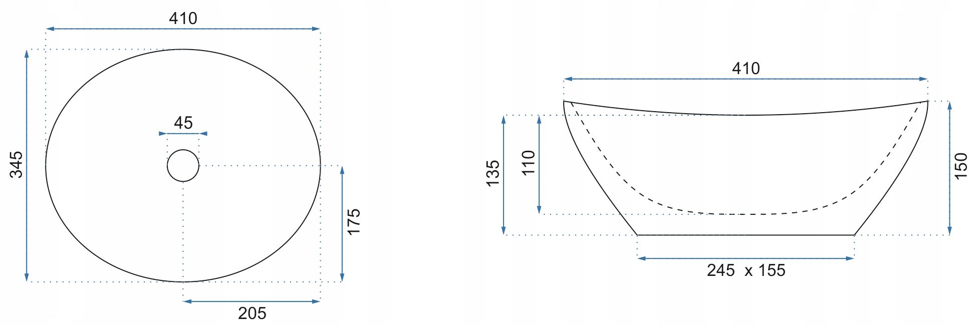 Lavabo Da Appoggio Rea Sofia Shiny Aiax