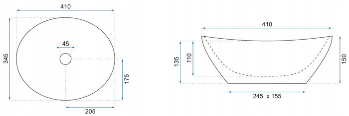 Lavabo Da Appoggio Rea Sofia Shiny Aiax
