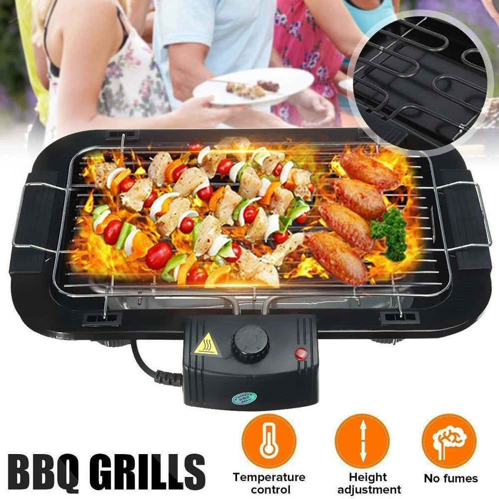 Trade Shop - Griglia Elettrica 2000 W Barbecue Grill Bistecchiera Bbq Giardino Q-bbq6 Jy-06 -