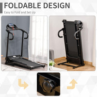 Tapis Roulant Elettrico Pieghevole 8-10 Km/h 500W 3 Programmi Nero