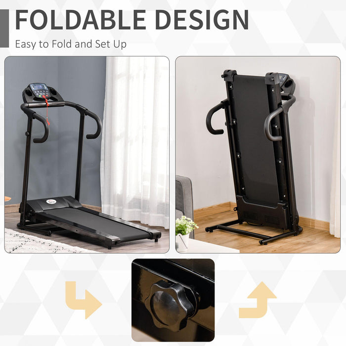 Tapis Roulant Elettrico Pieghevole 8-10 Km/h 500W 3 Programmi Nero