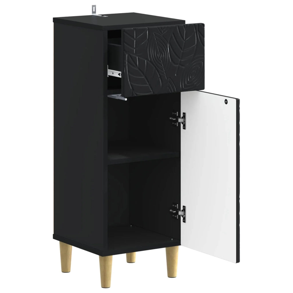Mobiletto da Bagno DELFT Nero 30 x 31 x 80 cm 897046