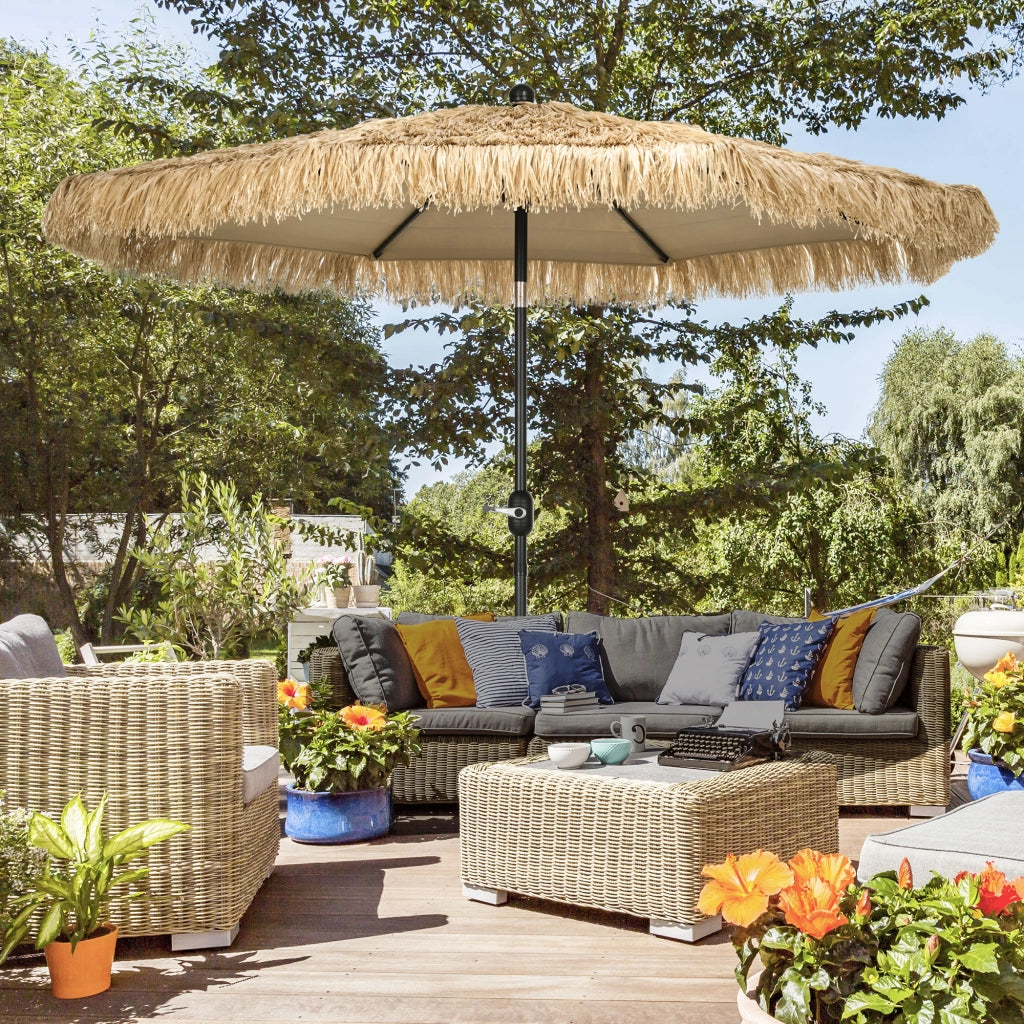 Ombrellone da giardino inclinabile con manovella ¨C zephmum ¨C kaki 2,65 m