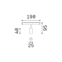 Faretto Binario Singolo On-Off Ego Alluminio Ottone 1 Luce 3W 3000K Luce Calda