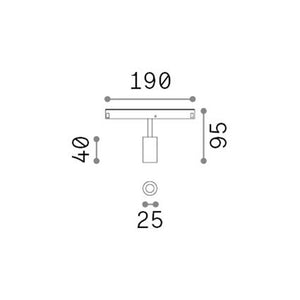 Faretto Binario Singolo On-Off Ego Alluminio Ottone 1 Luce 3W 3000K Luce Calda