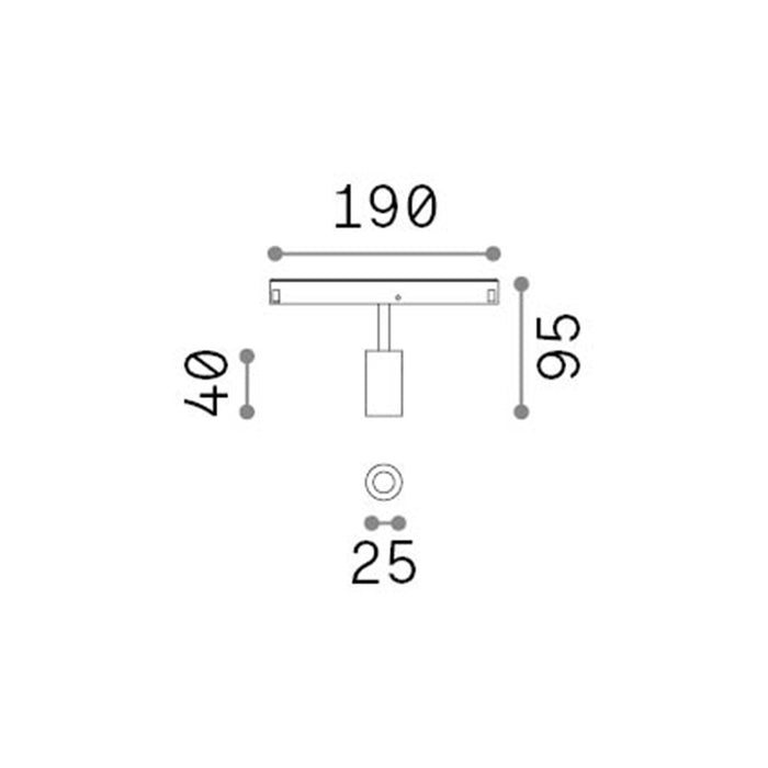 Faretto Binario Singolo On-Off Ego Alluminio Ottone 1 Luce 3W 3000K Luce Calda