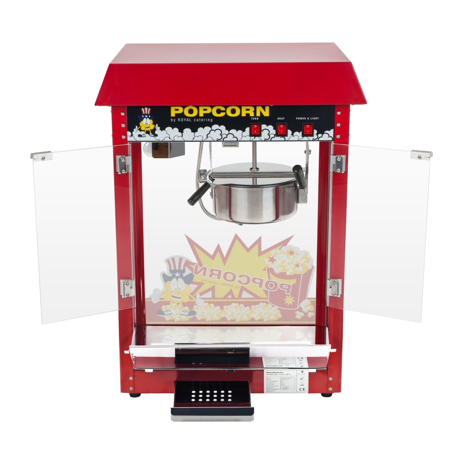 Macchina per popcorn professionale rossa 1.600 watt 3614067