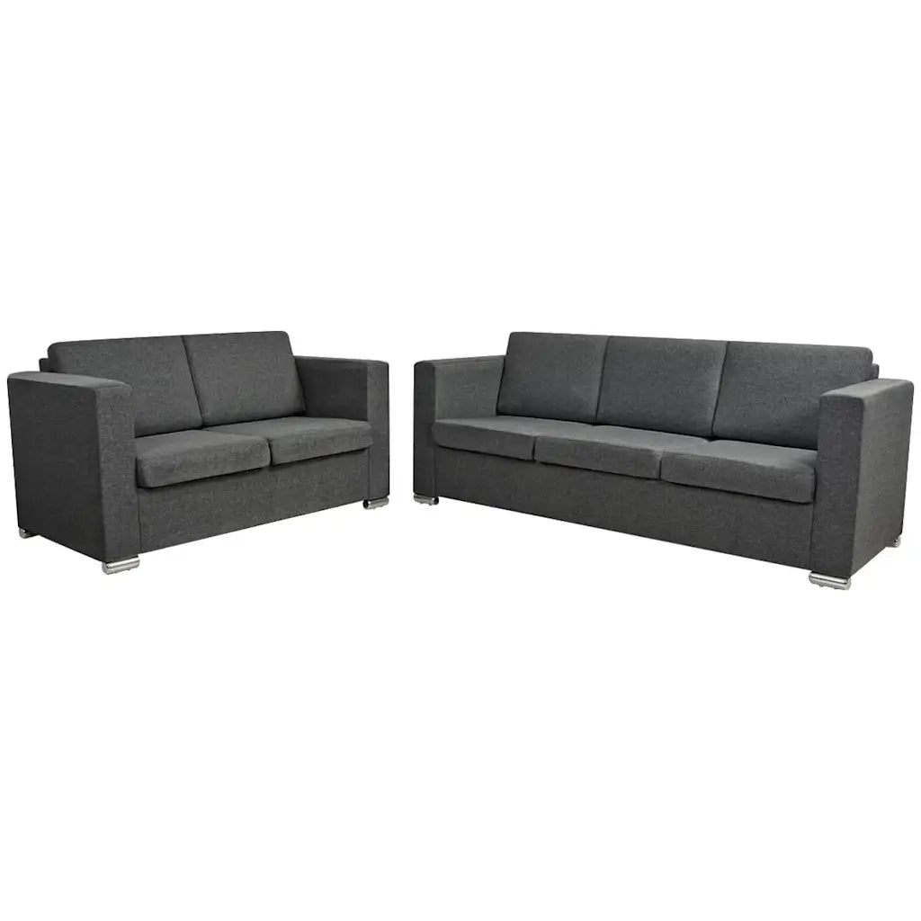 2 Pz Set di Divani in Stoffa Grigio Scuro  cod mxl 18890