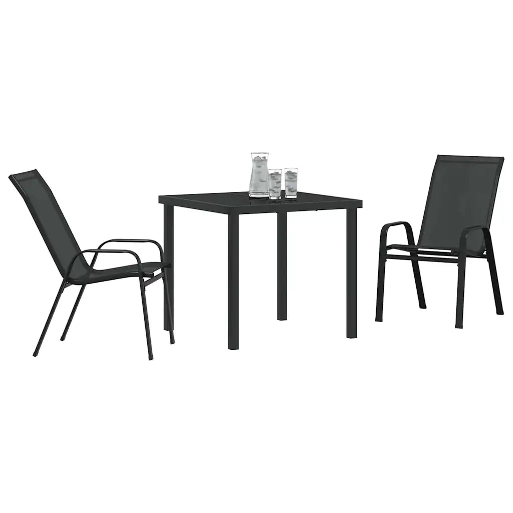Set da Pranzo per Giardino 3 pcs Nero 3379114