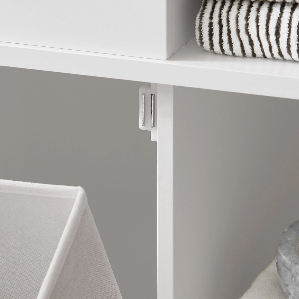 SoBuy Colonna Bagno con Cesto per Linge Mobile Rangemento Alto Armadio Bagno con 6 Ripiani e 2 Cassetti Mobiletto Salvaspazio Bianco 60x37x171 cm BZR104-W