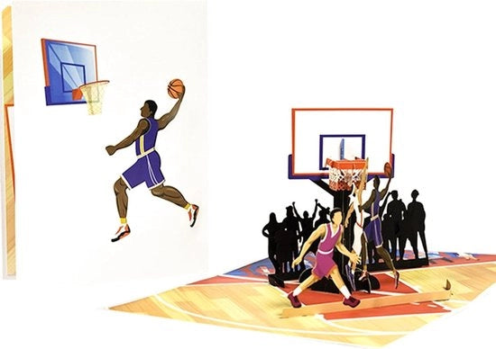 Basket pallino da regalo con sacchetto e disegno di carta da tagliare - Ideale per compleanni, lauree, feste di compleanno